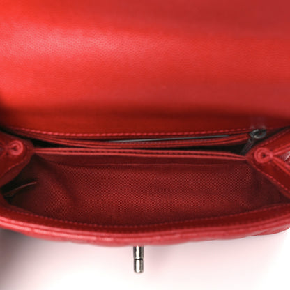 Chanel Caviar Quilted Mini Coco Handle Flap Red 5 of 10