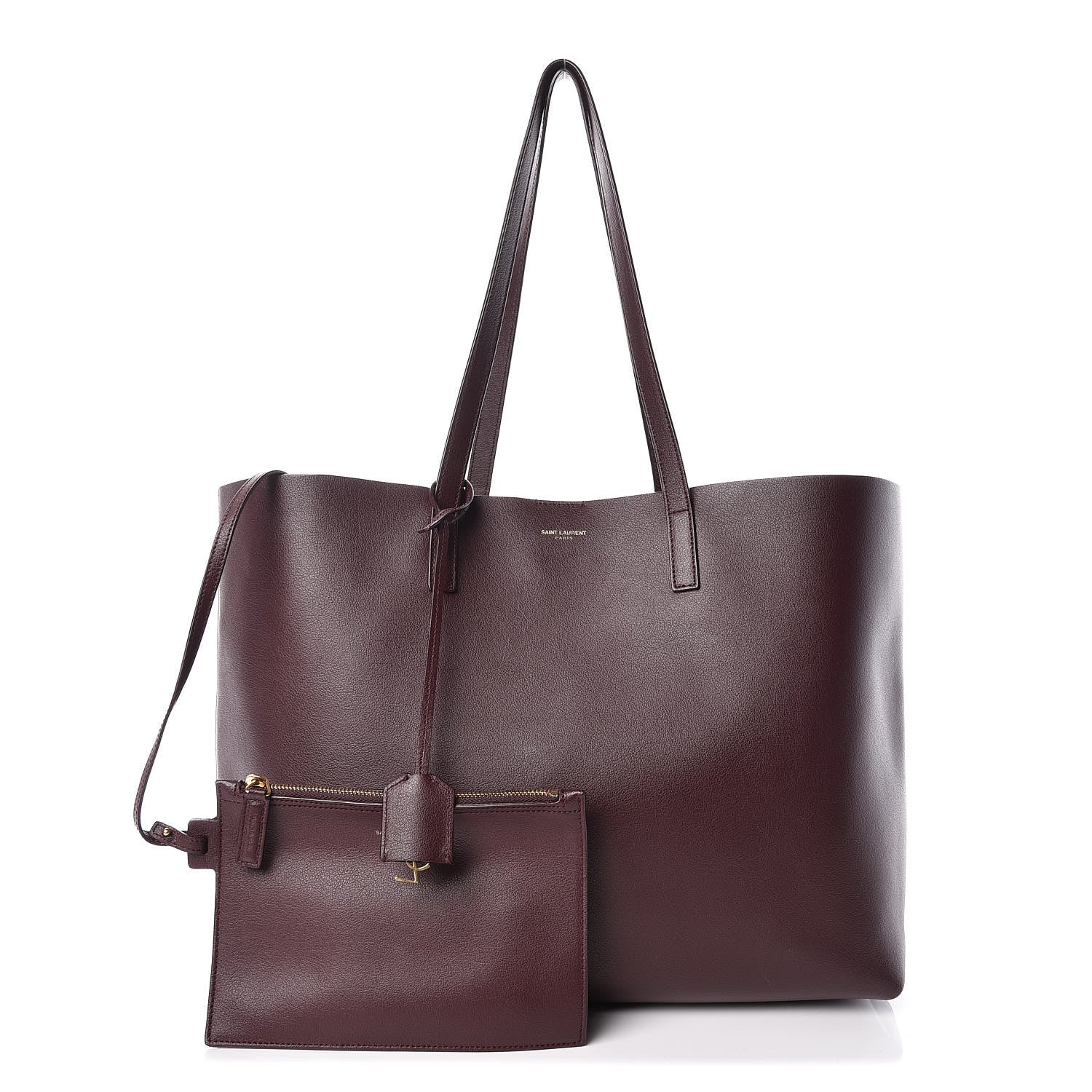 Saint Laurent Calfskin Large Shopping Tote Bordeaux 1 of 13