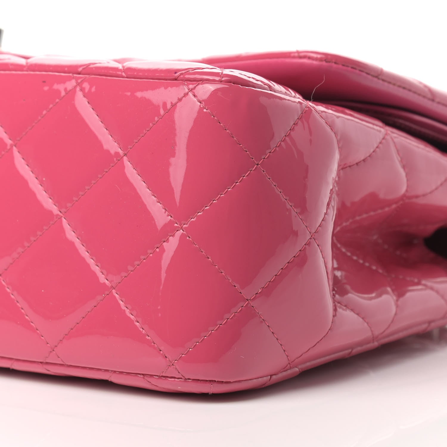 Chanel Patent Quilted Jumbo Double Flap Pink 9 of 13