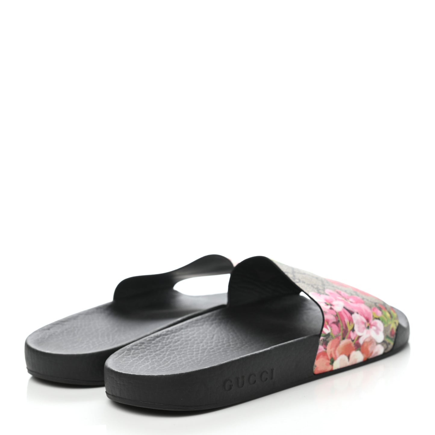 GG Supreme Monogram Blooms Slide Sandals 40 Beige Multicolor