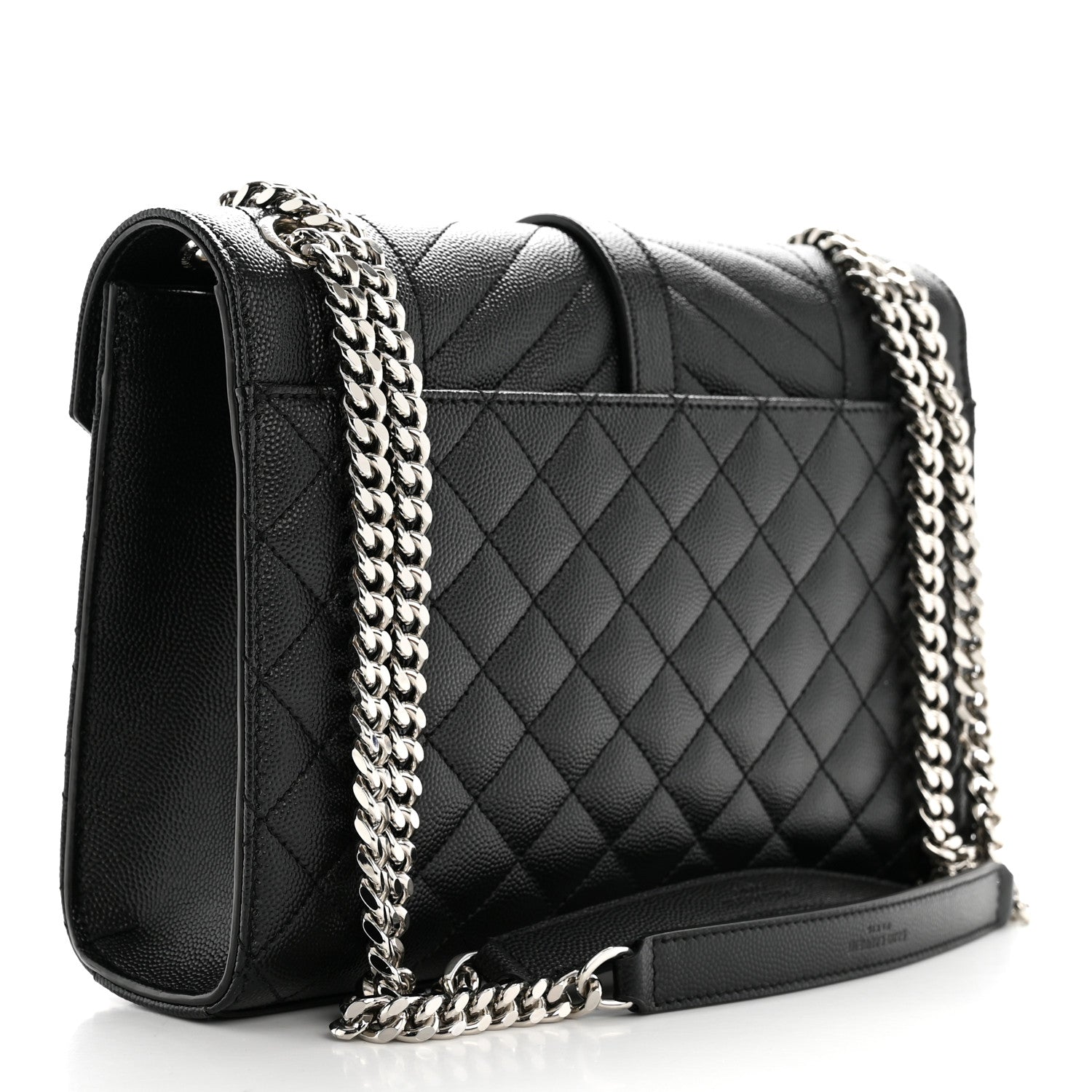 Saint Laurent Grain De Poudre Textured Mixed Matelasse Triquilt Medium Monogram Satchel Black 3 of 11