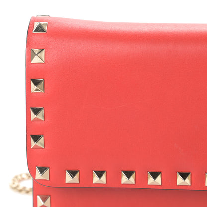 Valentino Garavani Vitello Mini Rockstud Chain Flap Crossbody Bag Deep Orange 13 of 15