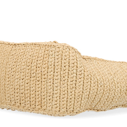 FASHIONPHILE PRADA Yarn Raffia Effect Crochet Logo Embroidered Small Tote Bag Naturale 8 of 8