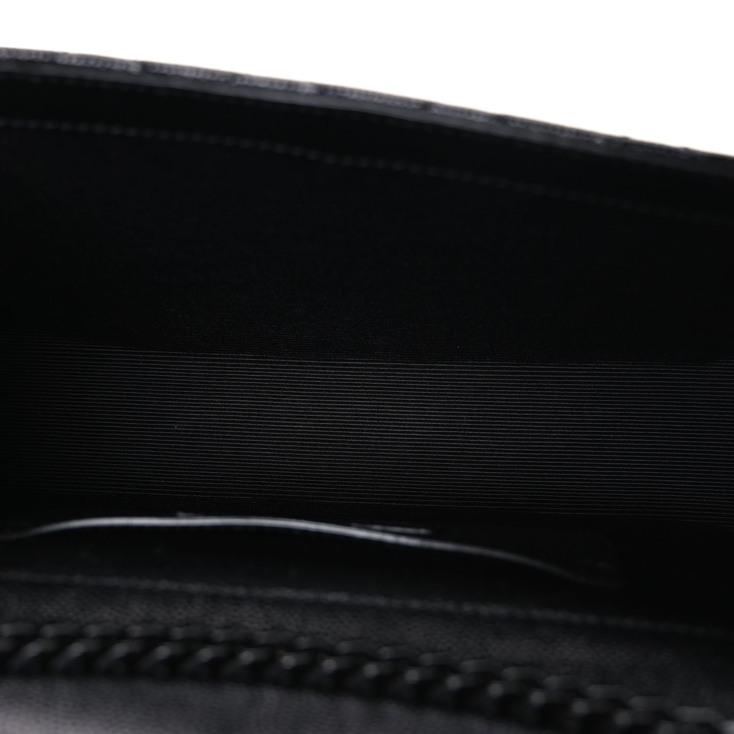 Grain De Poudre Textured Mixed Matelasse Triquilt Small Monogram Monochrome Satchel Black