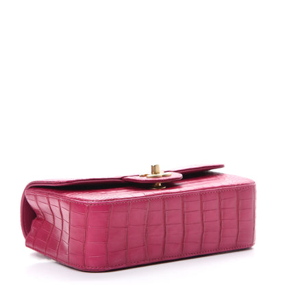 Chanel Matte Alligator Mini Flap Pink 3 of 12