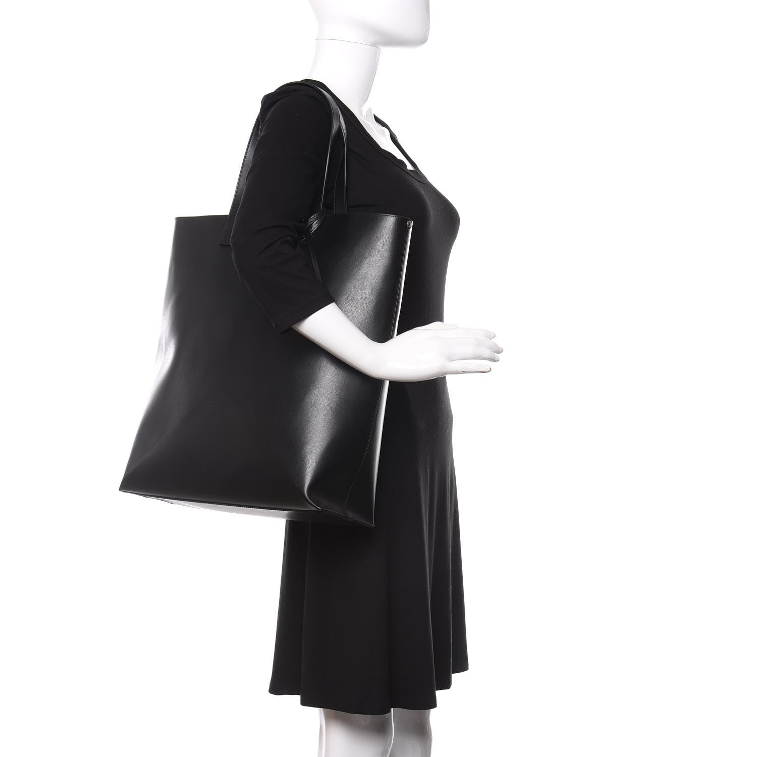 Saint Laurent Calfskin Medium Shopping Tote Black 3 of 12