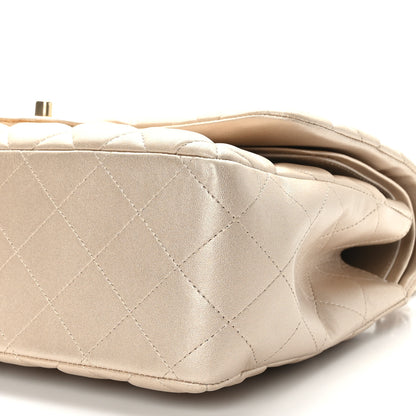 Chanel Metallic Lambskin Quilted Jumbo Double Flap Gold 9 of 11