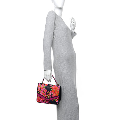 Mulberry Smooth Calfskin Embroidered Floral Harlow Satchel Navy Multicolor 2 of 22