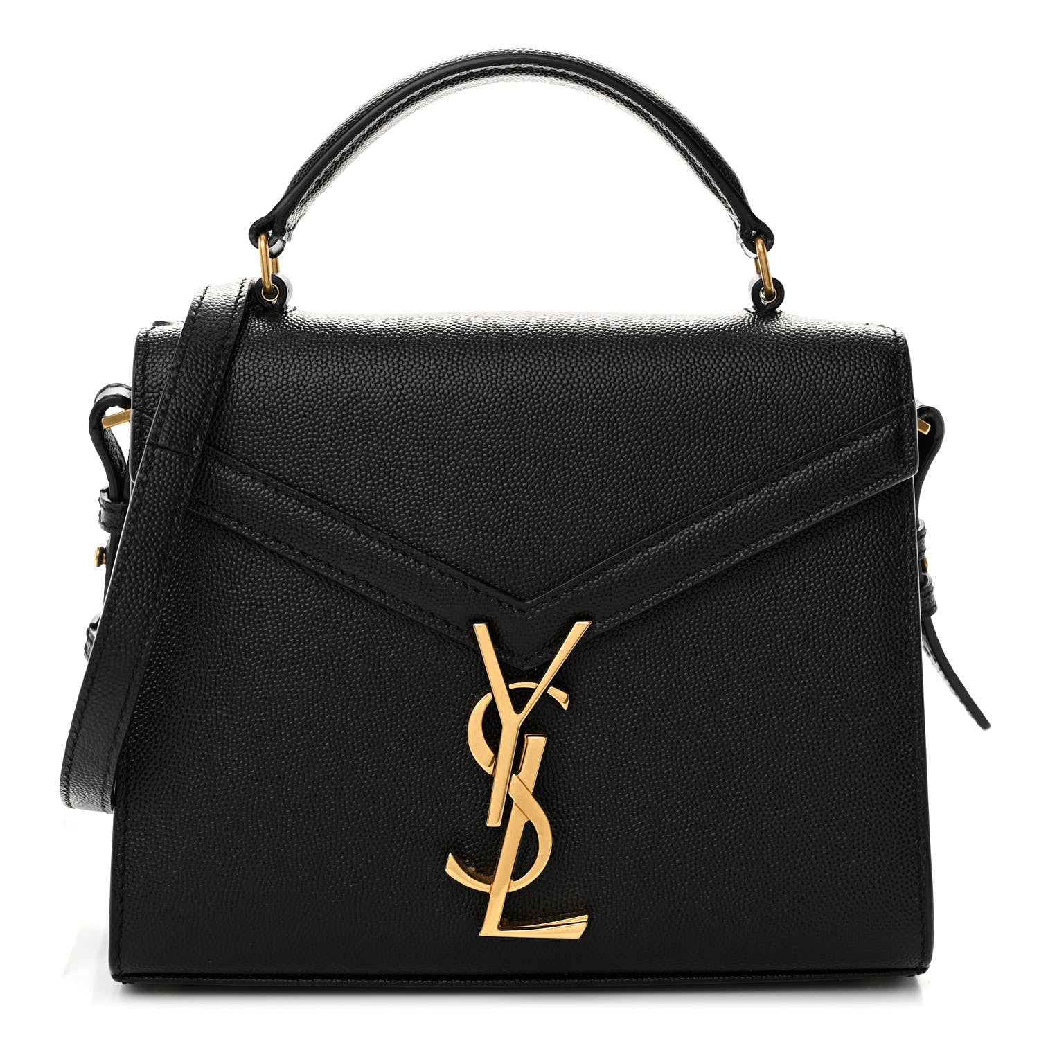 Saint Laurent Grain de Poudre Mini Classic Monogram Cassandra Top Handle Black 1 of 9