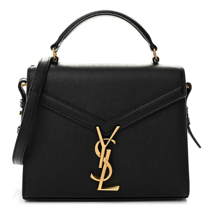 Saint Laurent Grain de Poudre Mini Classic Monogram Cassandra Top Handle Black 1 of 9