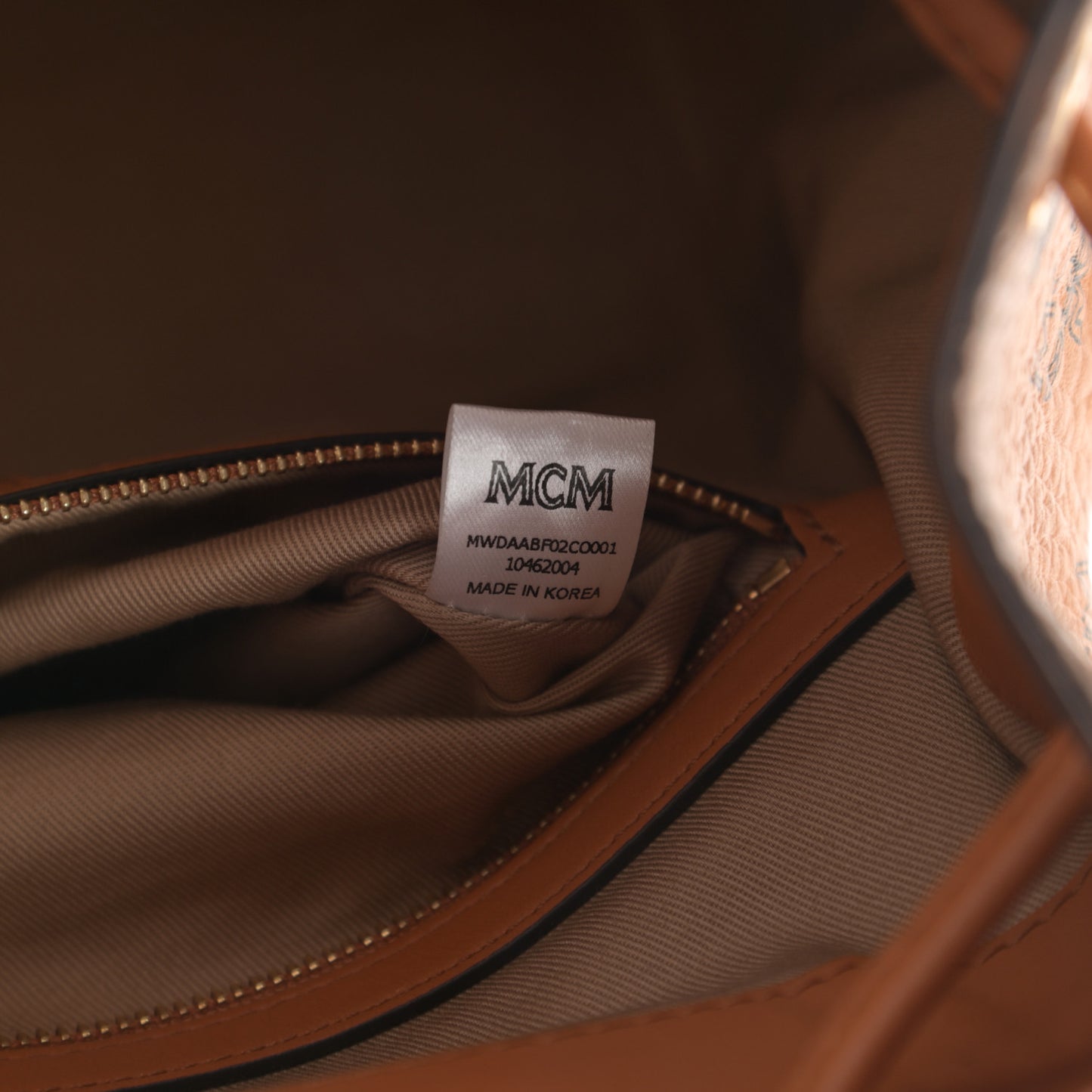 Visetos Small Soft Berlin Drawstring Bucket Bag Cognac