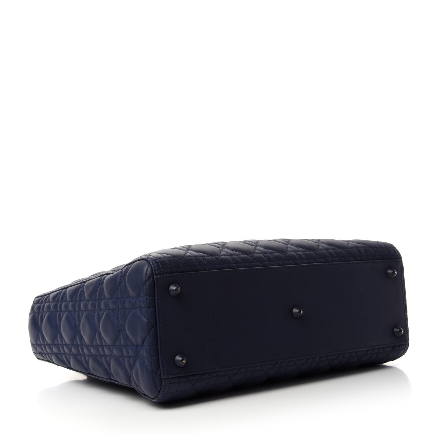 Ultra Matte Calfskin Cannage Large Lady Dior Blue