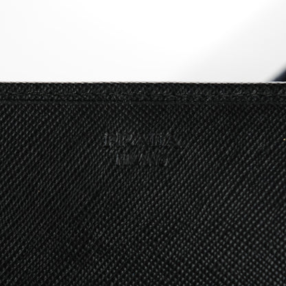 Prada Saffiano Metal Oro Chain Wallet Nero Black 5 of 8