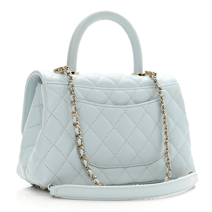 Chanel Caviar Quilted Mini Coco Handle Flap Light Blue 3 of 11