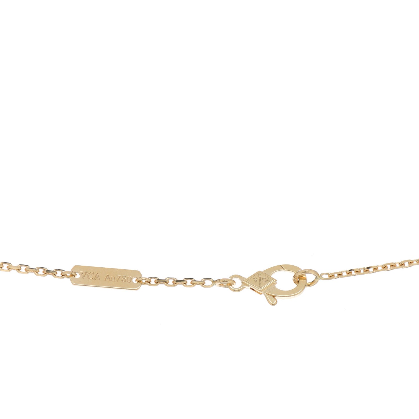 18K Yellow Gold Guilloche Vintage Alhambra Pendant Necklace