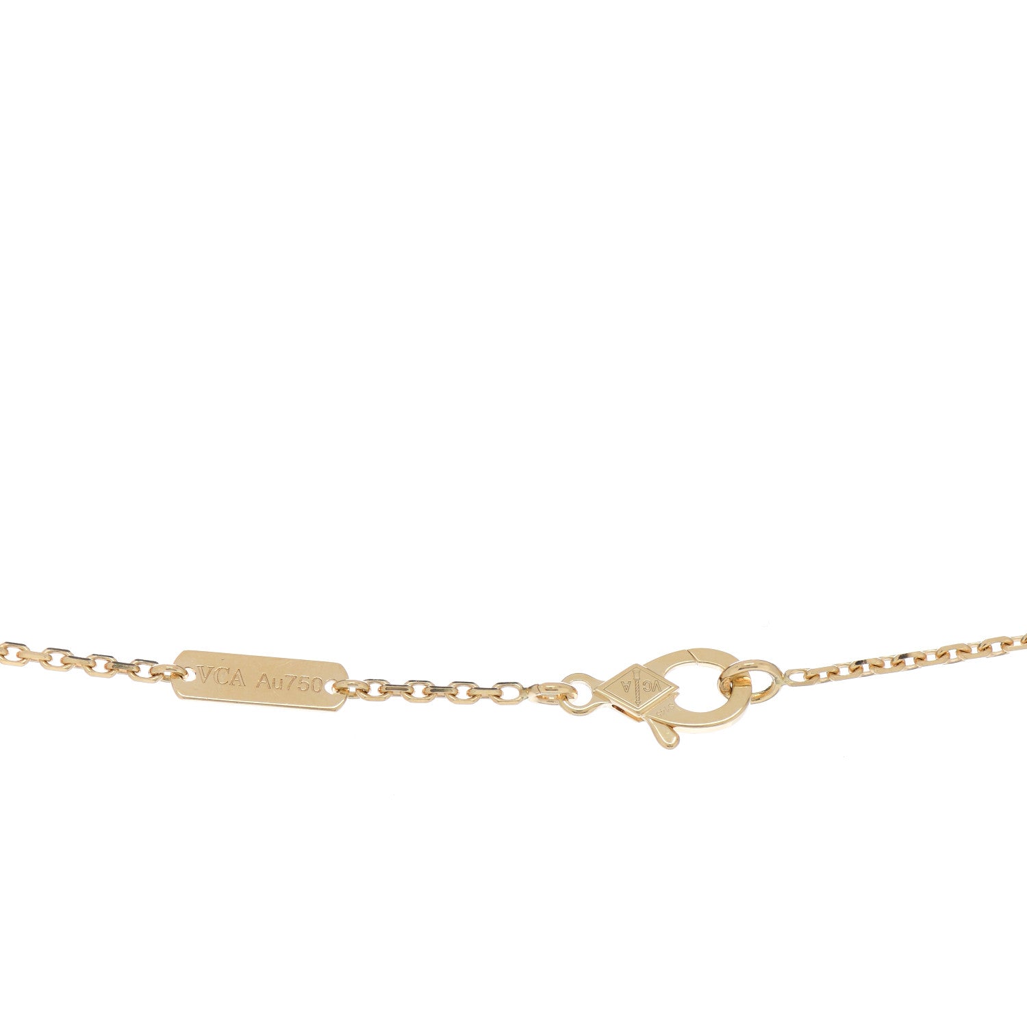 Van Cleef & Arpels 18K Yellow Gold Guilloche Vintage Alhambra Pendant Necklace 4 of 5