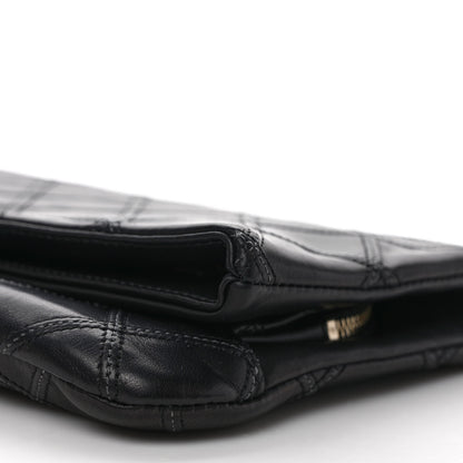 Chanel Lambskin Quilted Fold Over Clutch Black 9 of 10