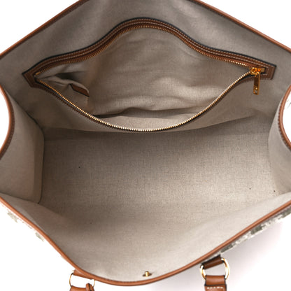 Celine Canvas Calfskin Triomphe Embroidered Horizontal Cabas Green 5 of 12