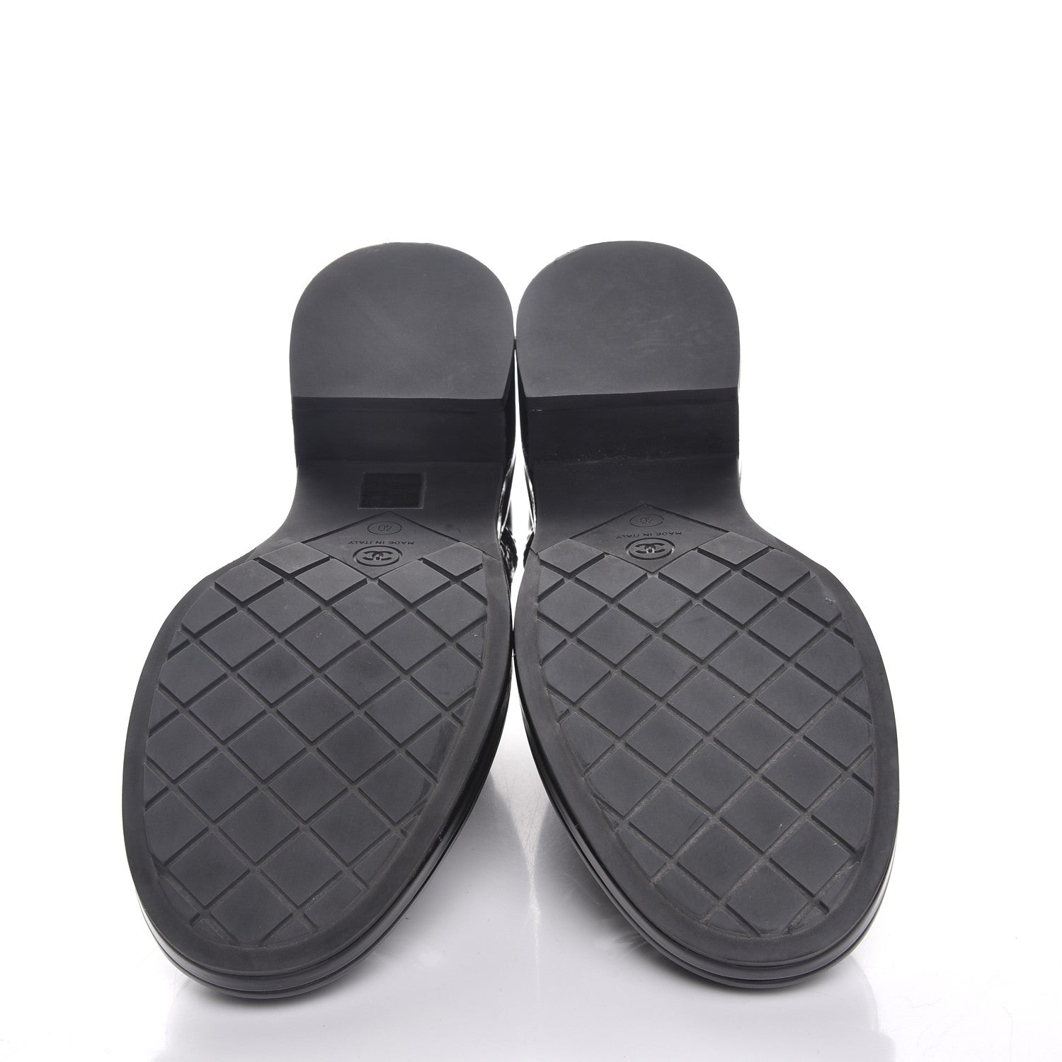 Chanel Patent CC Lace Up Oxfords 40 Black White 5 of 9