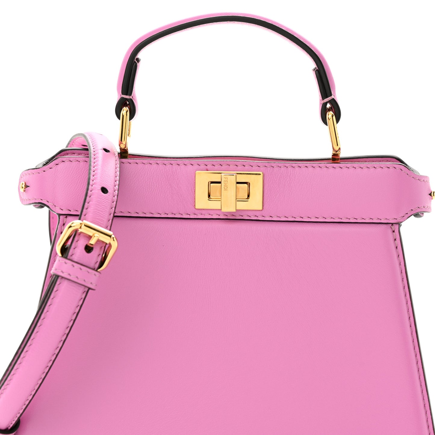 Shiny Nappa Petite Peekaboo I SEE U Satchel Rosa