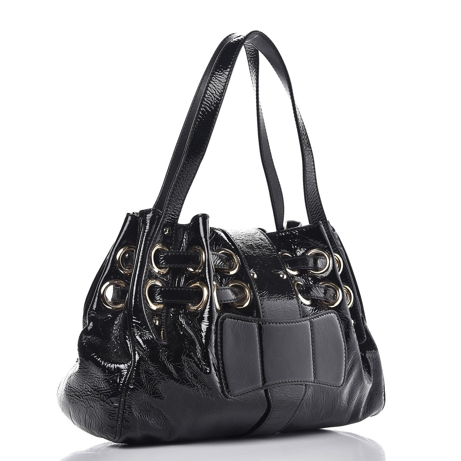 Jimmy Choo Crushed Patent Riki Bag Black 3 of 6