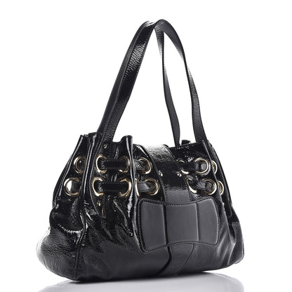 Jimmy Choo Crushed Patent Riki Bag Black 3 of 6