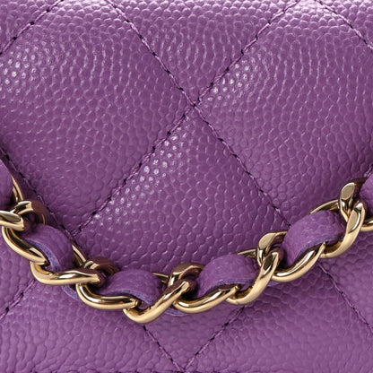 Chanel Caviar Quilted Mini Chain Bag Purple 8 of 11