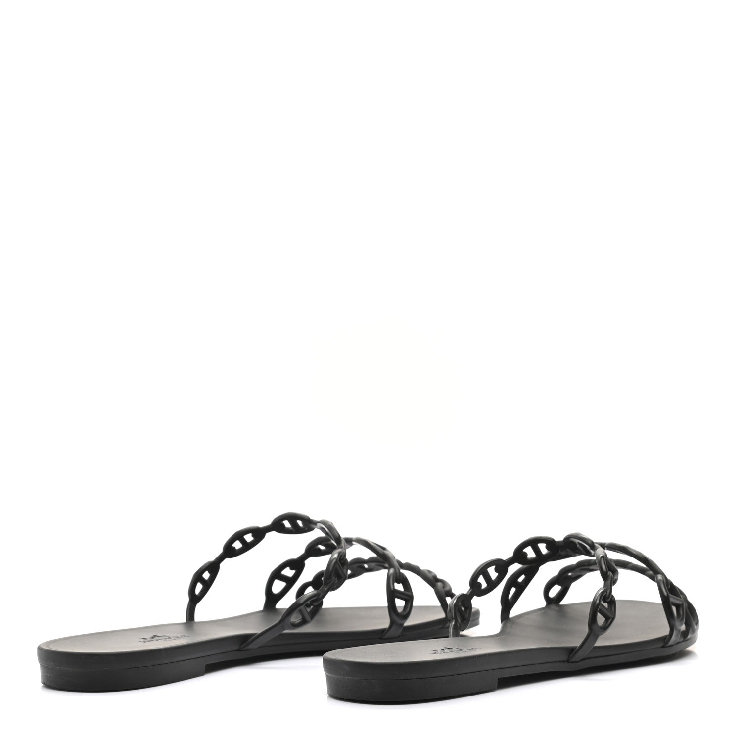 Hermes Rubber Chaine d'Ancre Rivage Sandals 38 Black 4 of 8