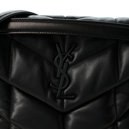 Saint Laurent Lambskin Quilted Monogram Monochrome Small Loulou Puffer Chain Satchel Black 7 of 9
