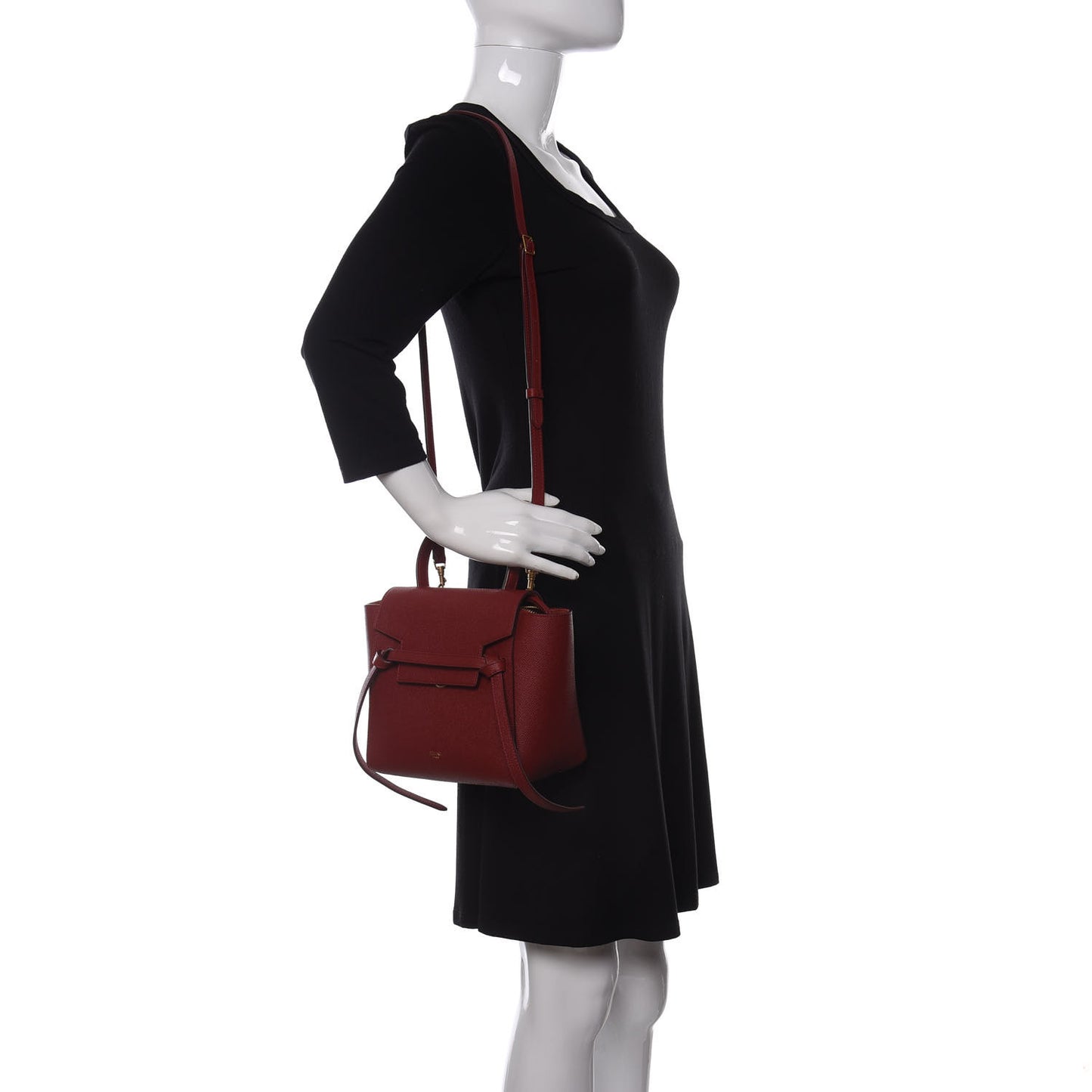 Grained Calfskin Nano Belt Bag Ruby