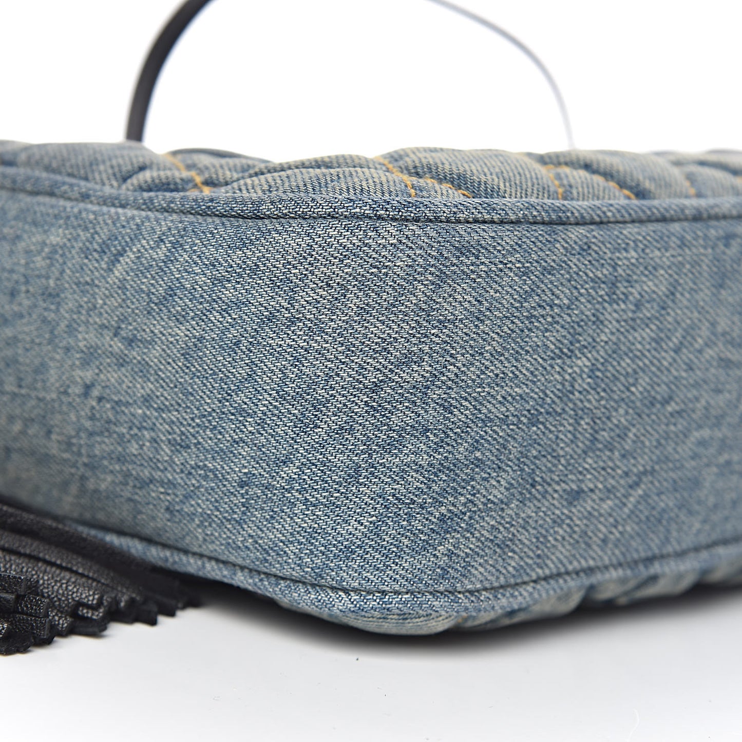 Denim Matelasse Quilted Summer Embroidered Classic Monogram Camera Bag Blue