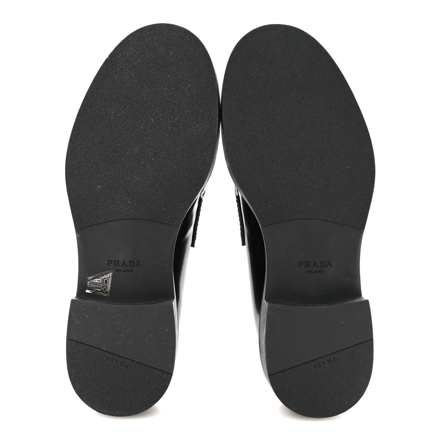 Spazzolato Metal Triangle Logo Mens 35mm Loafers 9.5 Black