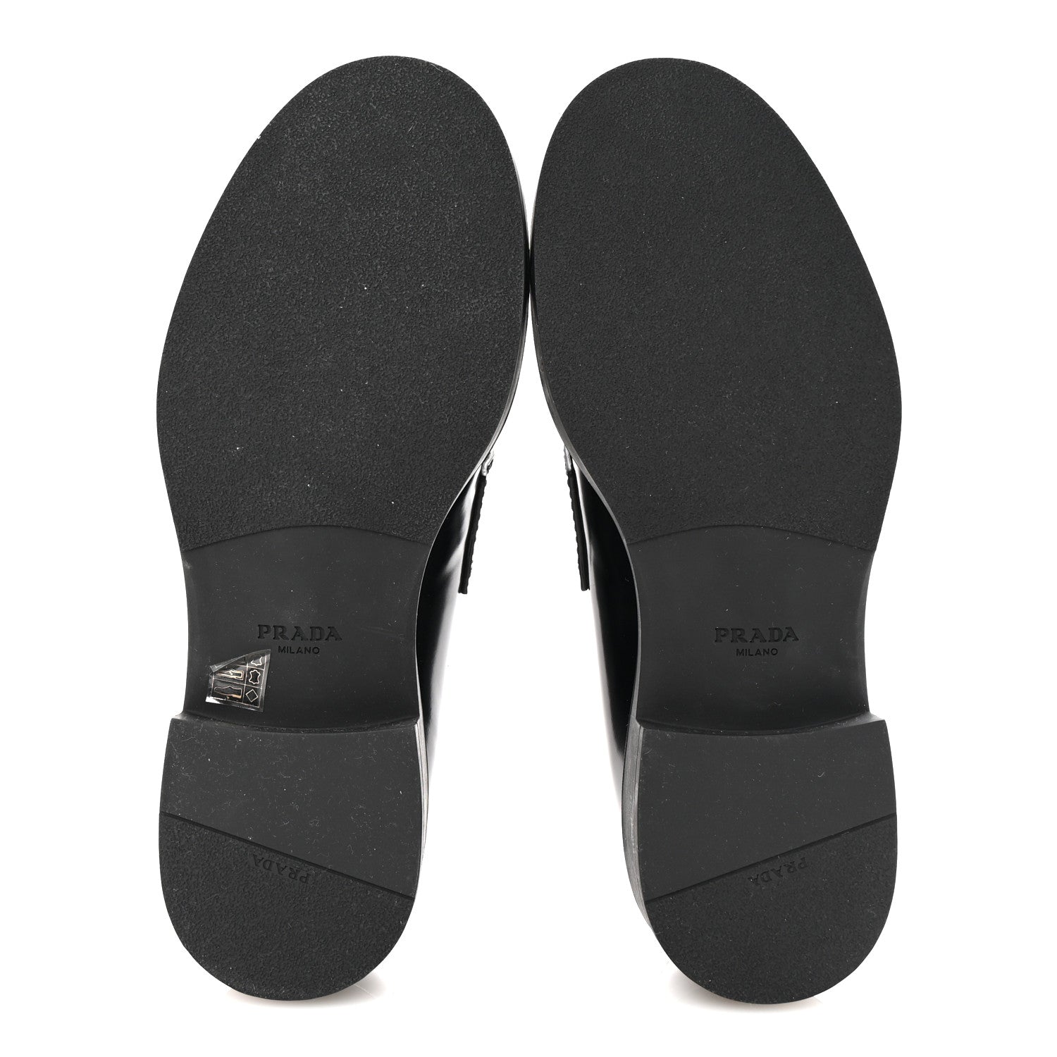Prada Spazzolato Metal Triangle Logo Mens 35mm Loafers 9.5 Black 6 of 10