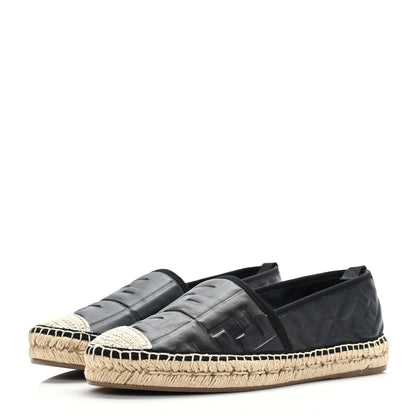 Fendi Nappa FF Embossed Espadrilles 39.5 Black 3 of 7