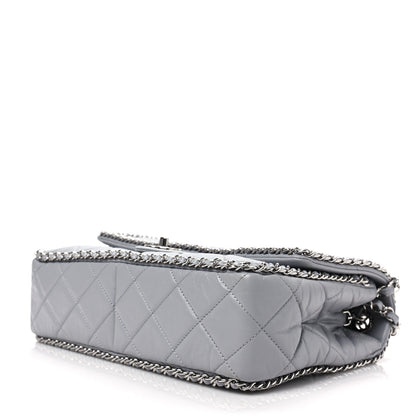 Chanel Crumpled Calfskin Large Chain All Over Flap Grey 7 of 7