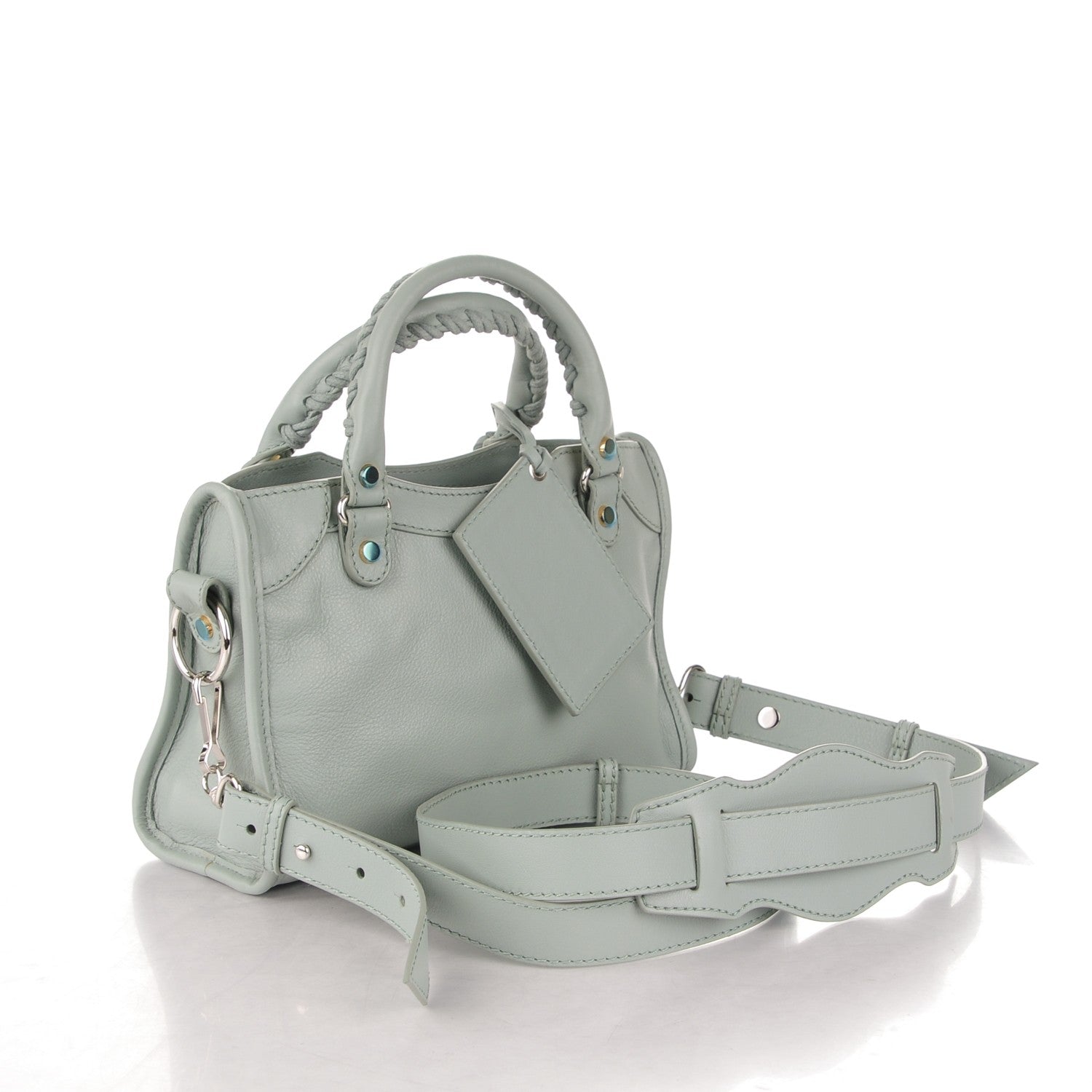 Balenciaga Veau Amp Plate Silver Hardware Mini City Vert Tilleul 3 of 7