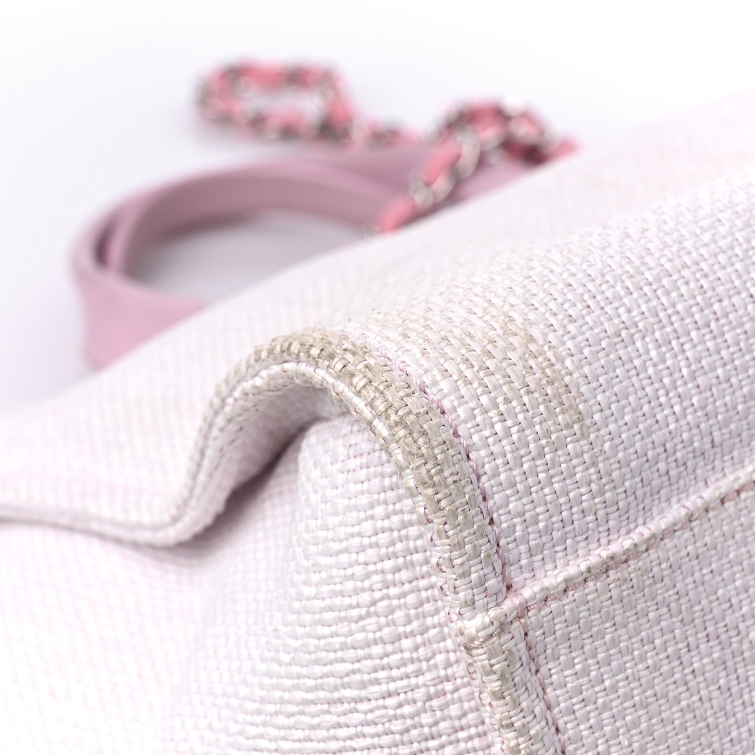 Chanel Woven Straw Raffia Medium Deauville Tote Pink 10 of 16