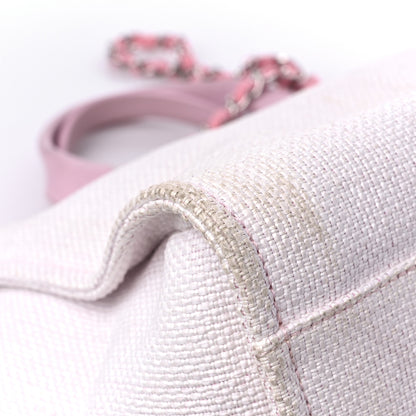 Chanel Woven Straw Raffia Medium Deauville Tote Pink 10 of 16