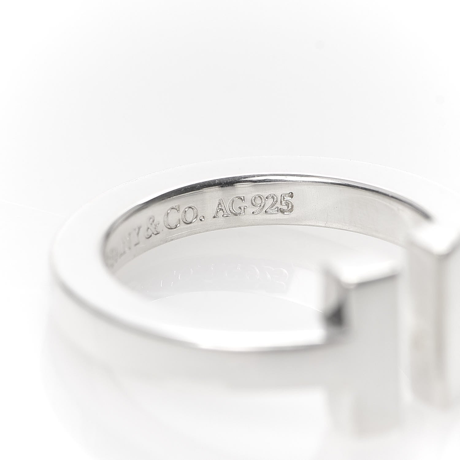 Tiffany Sterling Silver T Square Ring 46 3.75 5 of 5