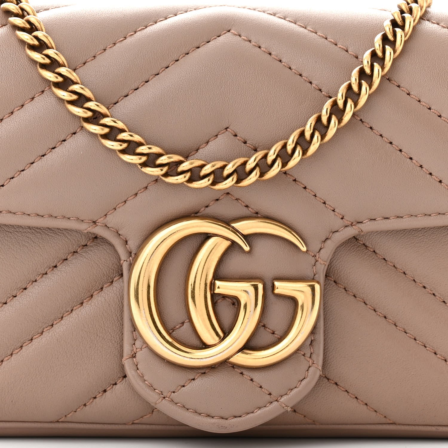 Gucci Calfskin Matelasse Super Mini GG Marmont Shoulder Bag Porcelain Rose 8 of 13