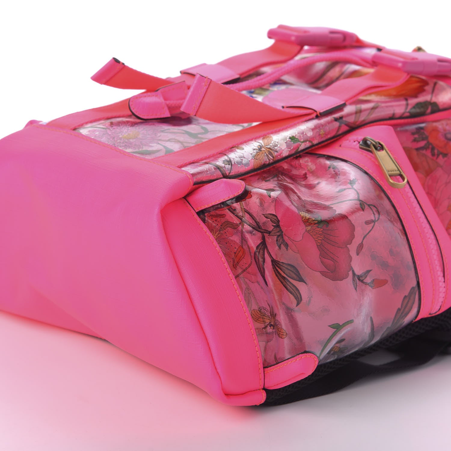 Gucci PVC Floral Double Buckle Backpack Fuchsia 5 of 8