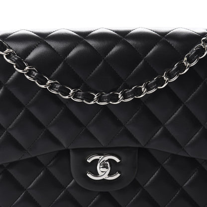 Chanel Lambskin Quilted Jumbo Double Flap Black 10 of 11