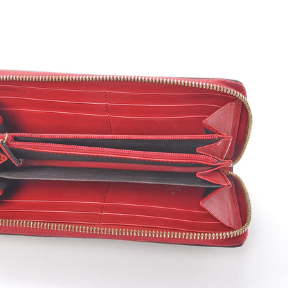 Gucci GG Supreme Monogram Kingsnake Heart Embroidered Zip Around Wallet Red 5 of 8