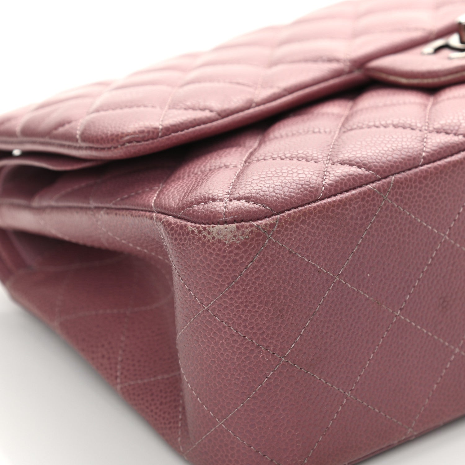 Chanel Caviar Quilted Jumbo Double Flap Light Purple 9 of 20