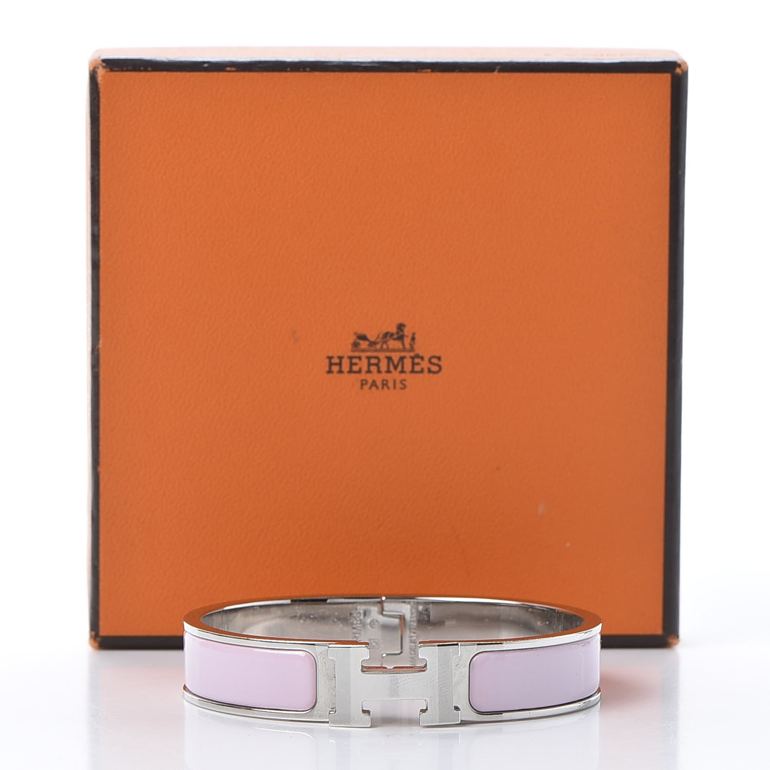 Hermes Enamel Narrow Clic Clac H Bracelet PM Rose Dragee 4 of 4