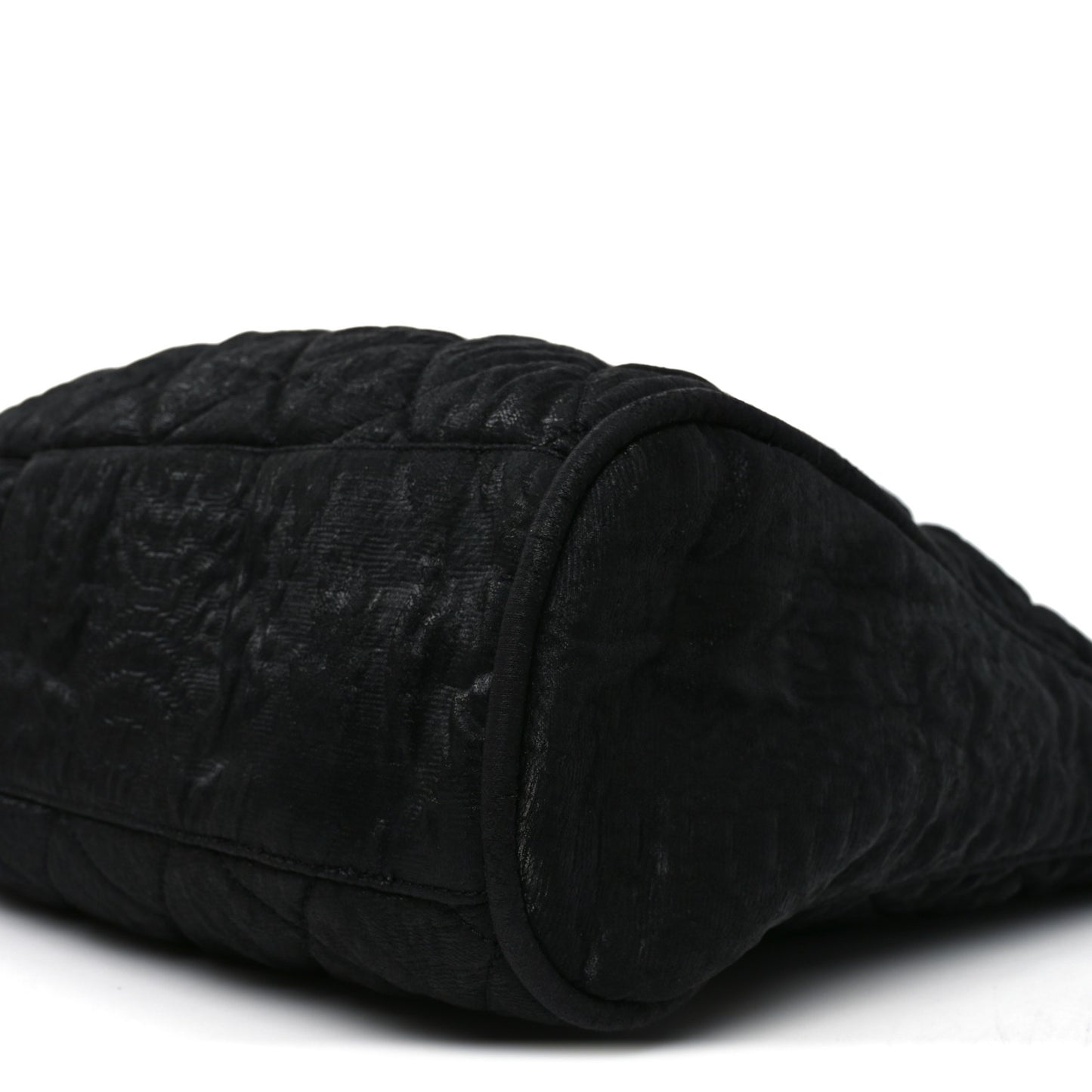 Crinkled Coated Canvas Le Marais Hobo Black