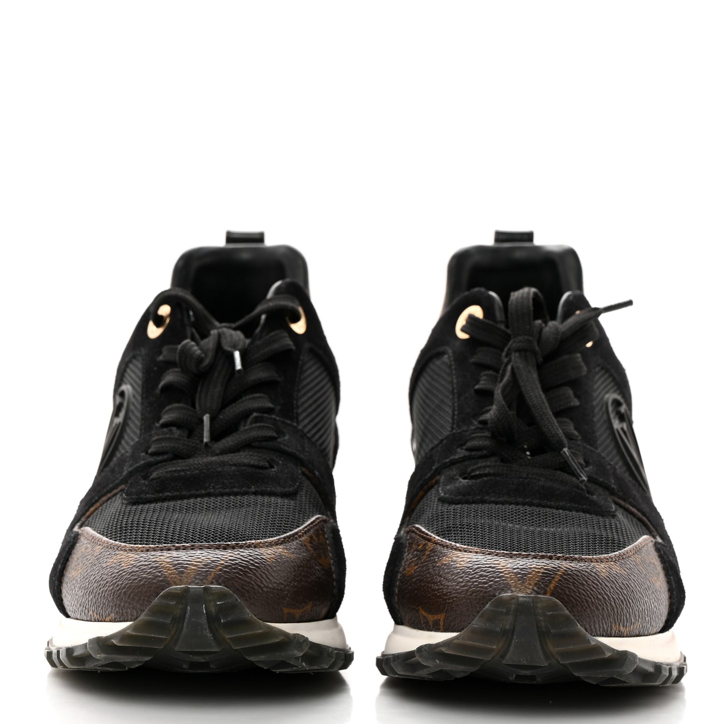 Suede Monogram Run Away Sneakers 39 Black