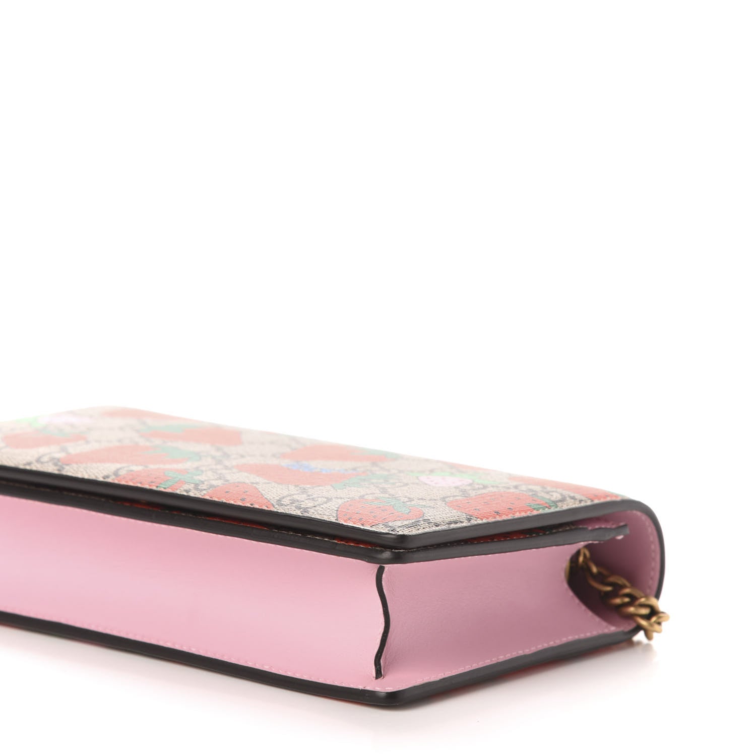 Gucci GG Supreme Monogram Strawberry Chain Wallet 9 of 12