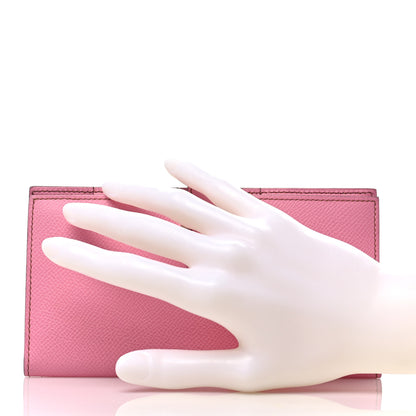 Hermes Epsom Bearn Gusset Wallet 5P Pink 2 of 7