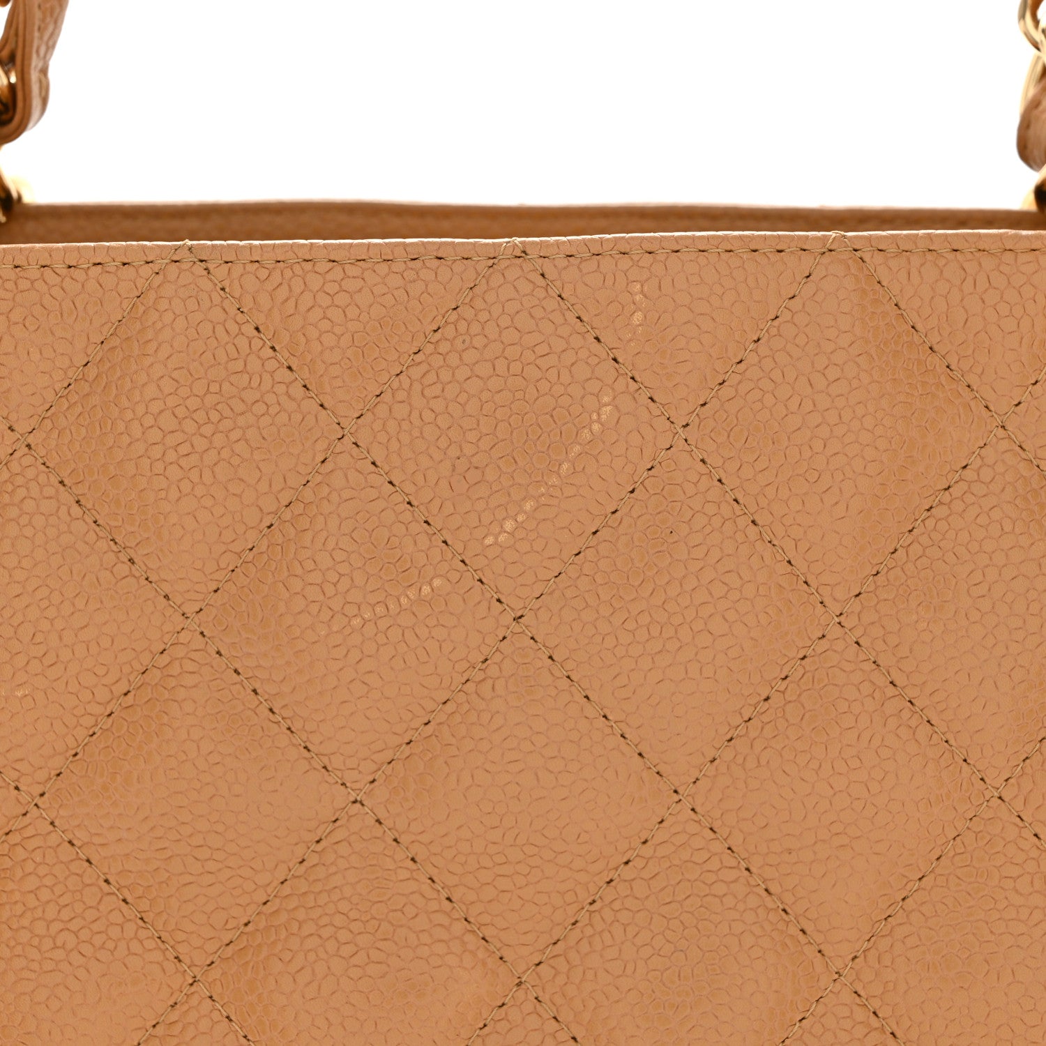 Chanel Caviar Quilted Petit Shopping Tote PST Dark Beige 2 of 14